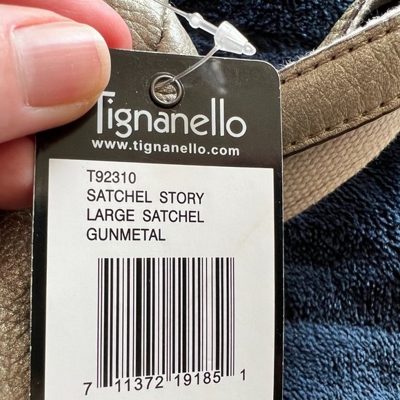 Tignanello Gunmetal Large Leather Satchel - Picture 2 of 6